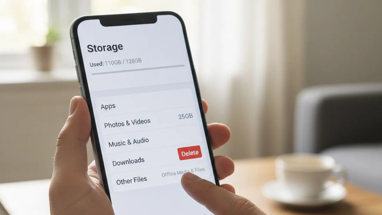 Menghapus Unduhan dan File Media Offline (c) Ilustrasi AI