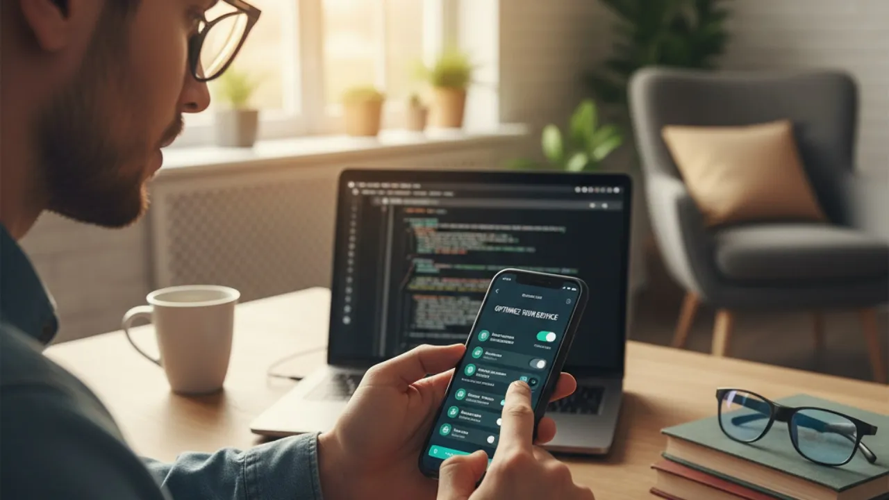 Optimalisasi Pengaturan dan Aplikasi Sistem (c) Ilustrasi AI