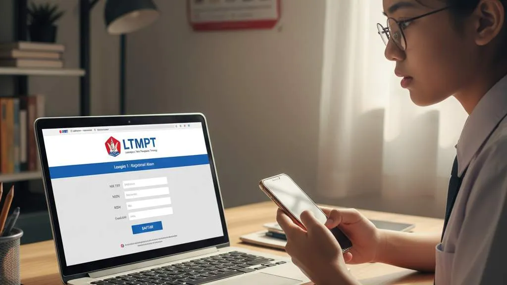 Langkah-langkah Registrasi Akun LTMPT untuk Siswa (c) Ilustrasi AI