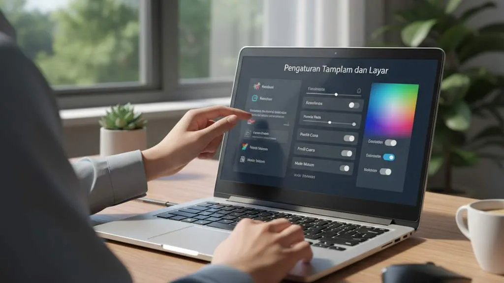 Optimalisasi Pengaturan Tampilan dan Layar (c) Ilustrasi AI