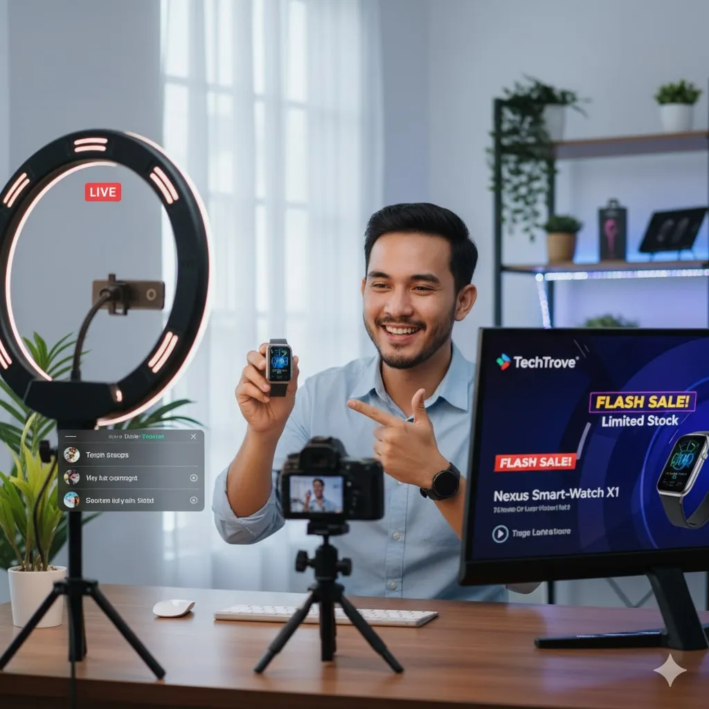 Memanfaatkan Fitur Live Streaming untuk Penjualan (c) Ilustrasi AI