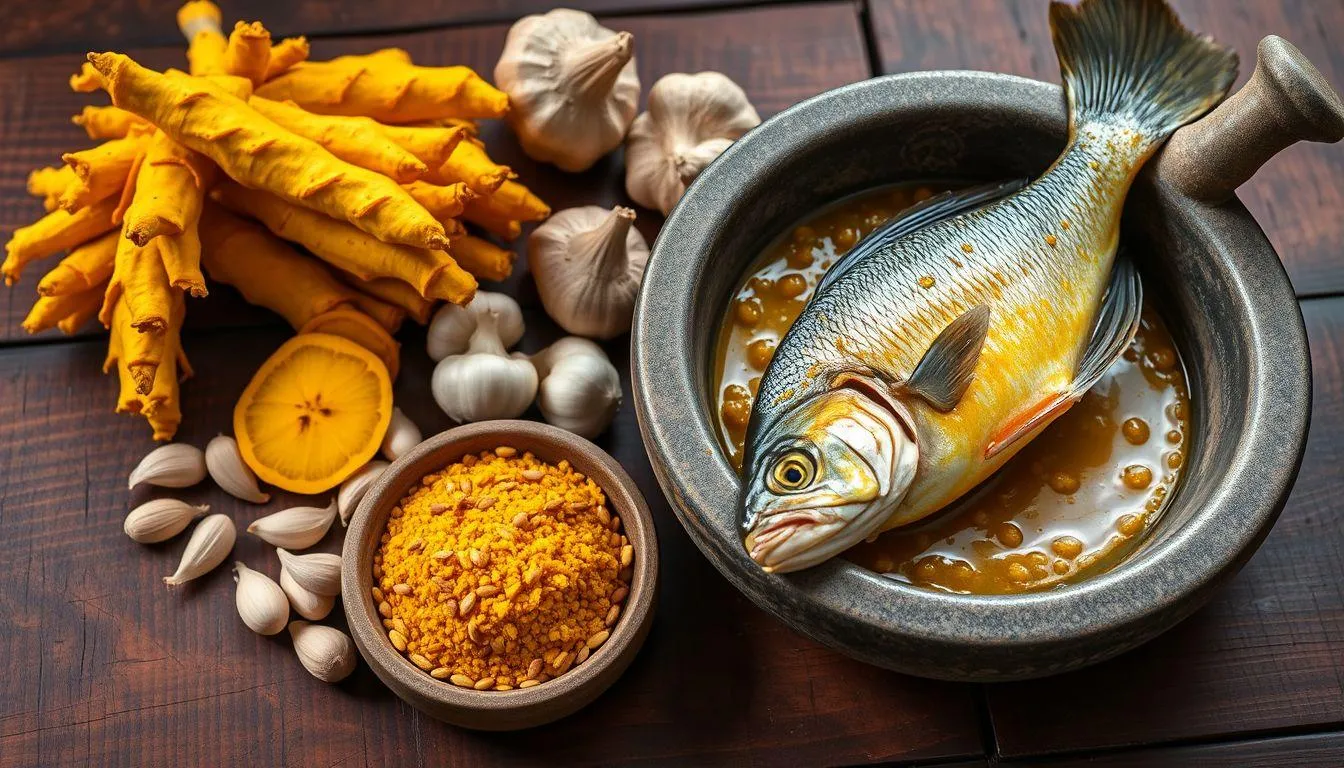 Resep Ikan Bumbu Kuning Khas Nusantara (c) Ilustrasi AI
