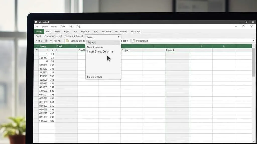 Metode Penambahan Kolom Melalui Menu Insert (c) Ilustrasi AI
