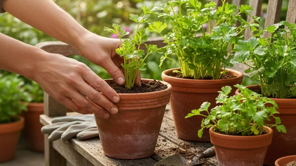 Cara Menanam Seledri di Pot (c) Ilustrasi AI