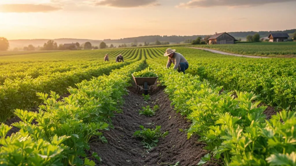 Cara Menanam Seledri di Lahan Terbuka (c) Ilustrasi AI