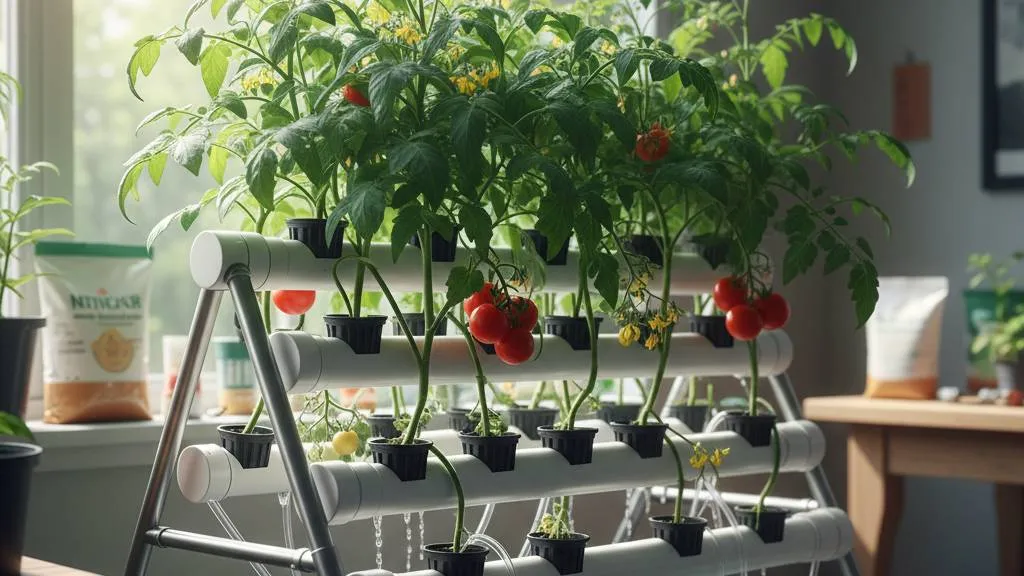 Teknik Menanam Tomat Hidroponik Modern (c) Ilustrasi AI