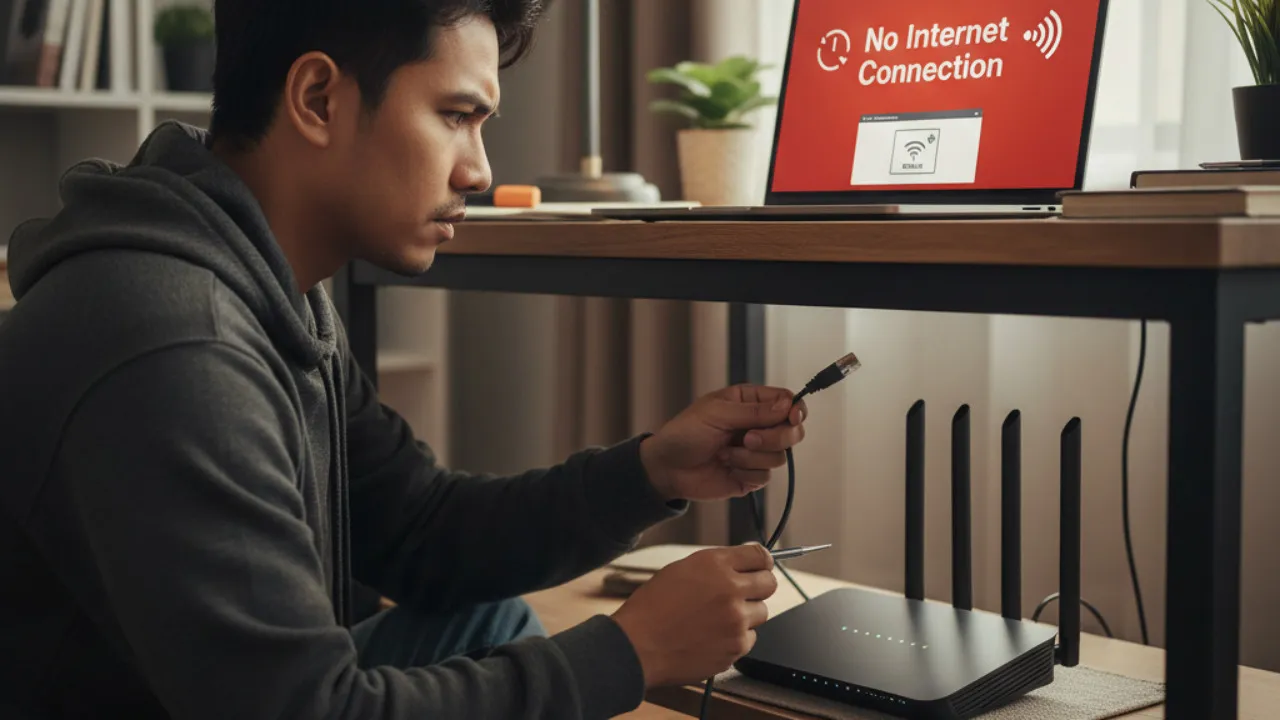 Mengatasi Masalah Router dan Pengaturan Jaringan (c) Ilustrasi AI
