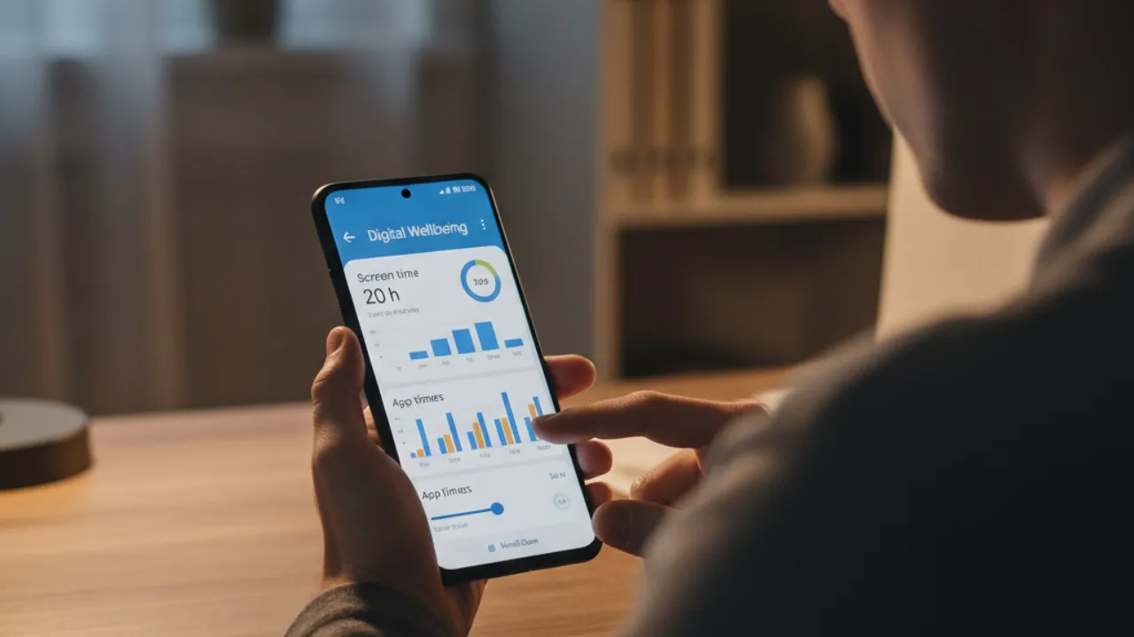 Memanfaatkan Fitur Bawaan Smartphone untuk Kontrol Waktu (c) Ilustrasi AI