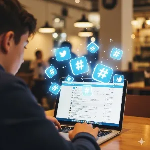 Cara Melakukan Mention di Twitter (c) Ilustrasi AI