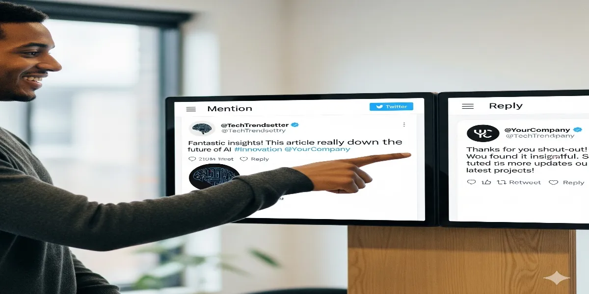 Perbedaan Mention dan Reply di Twitter (c) Ilustrasi AI