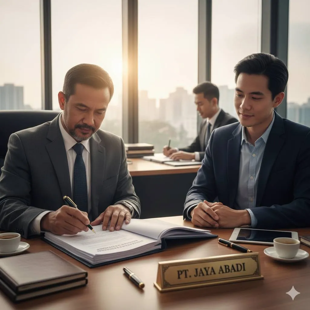 Struktur dan Komponen Kata Pengantar Laporan PKL Perkantoran (c) Ilustrasi AI