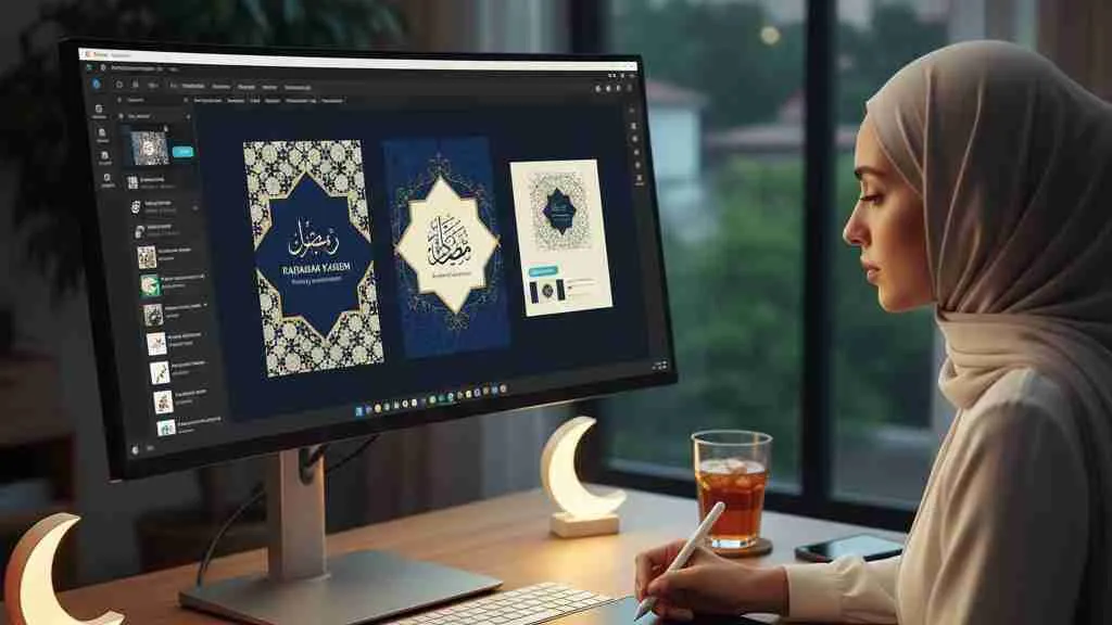 Cara Membuat Kartu Ucapan Ramadhan Digital (c) Ilustrasi AI