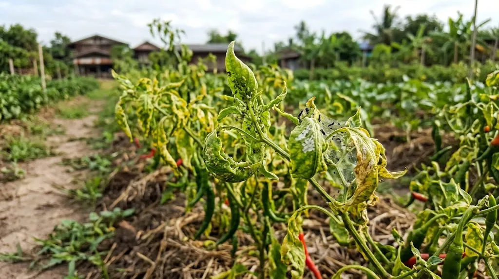 Penyebab Daun Tanaman Cabai Keriting/AI Generated