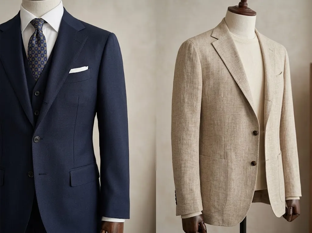 perbandingan jas dan blazer (AI generated)