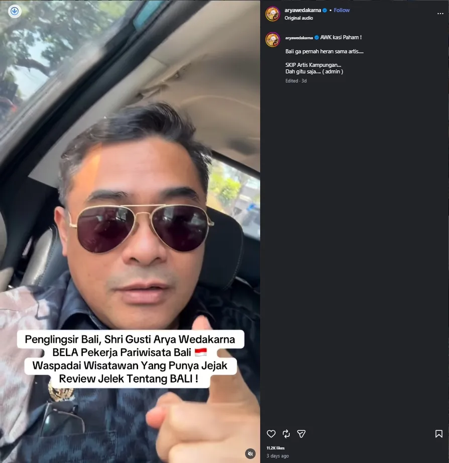 Billy Syahputra terlibat cekcok dengan Arya Wedakarna (Credit: instagram.com/aryawedakarna)