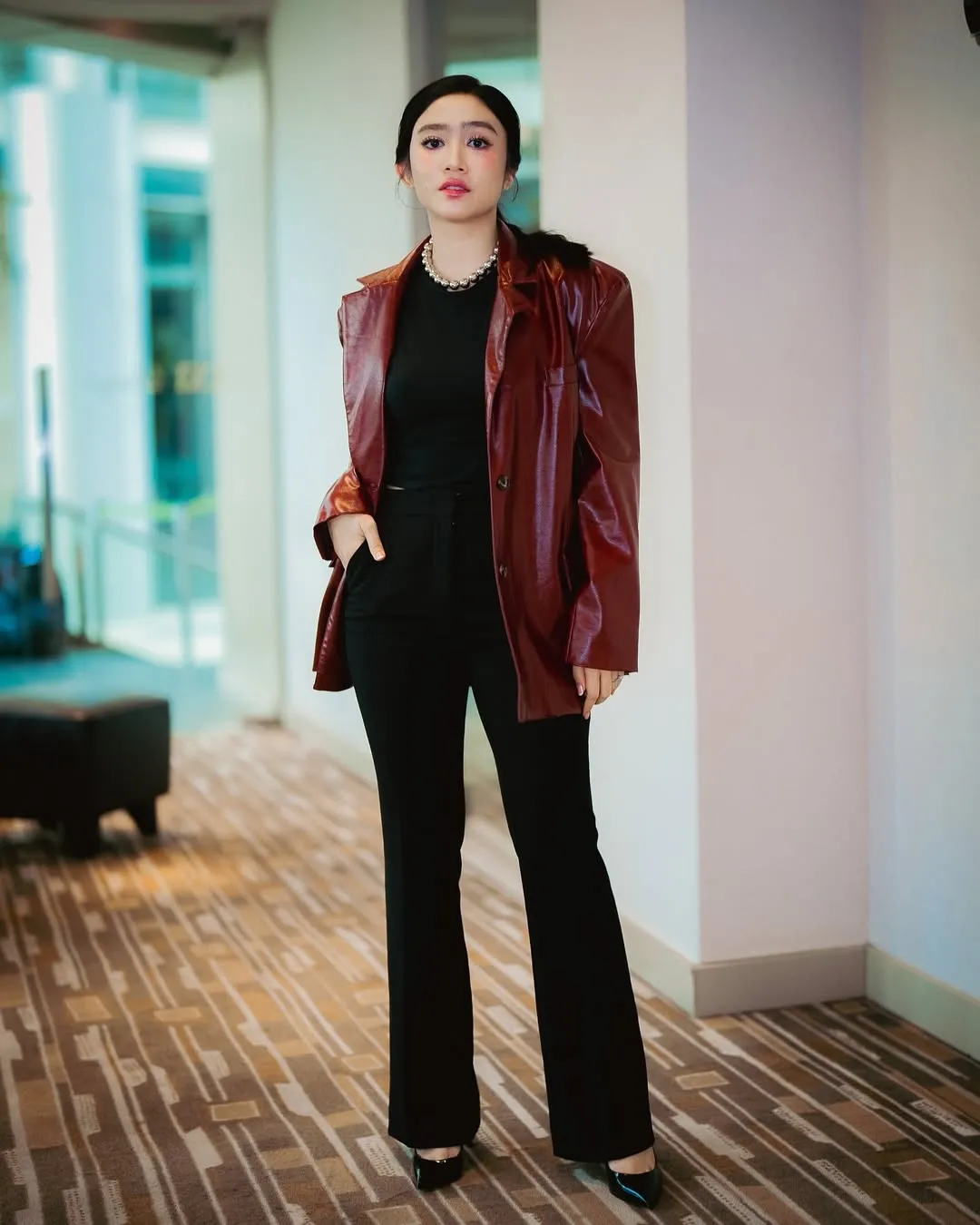 Potret Outfit Febby Rastanty Pakai Leather Jaket (credit: instagram/febbyrastanty)