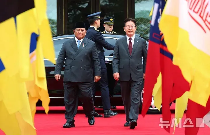 Prabowo Tiba di Blue House (c) Newsis