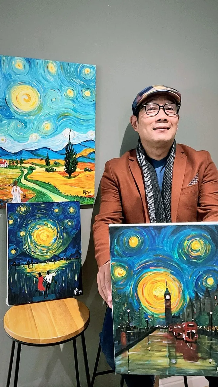 Ridwan Kamil Memamerkan Lukisan (credit: instagram.com/ridwankamil)