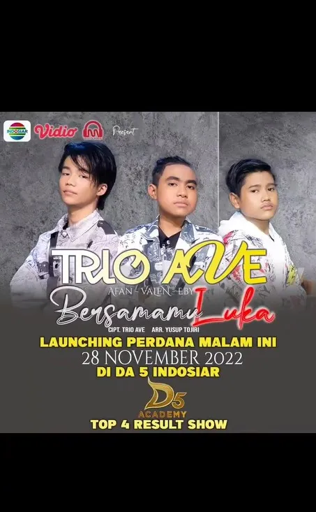 Trio AVE di D'Academy 5 (cr:Instagram.com/da7_valen)