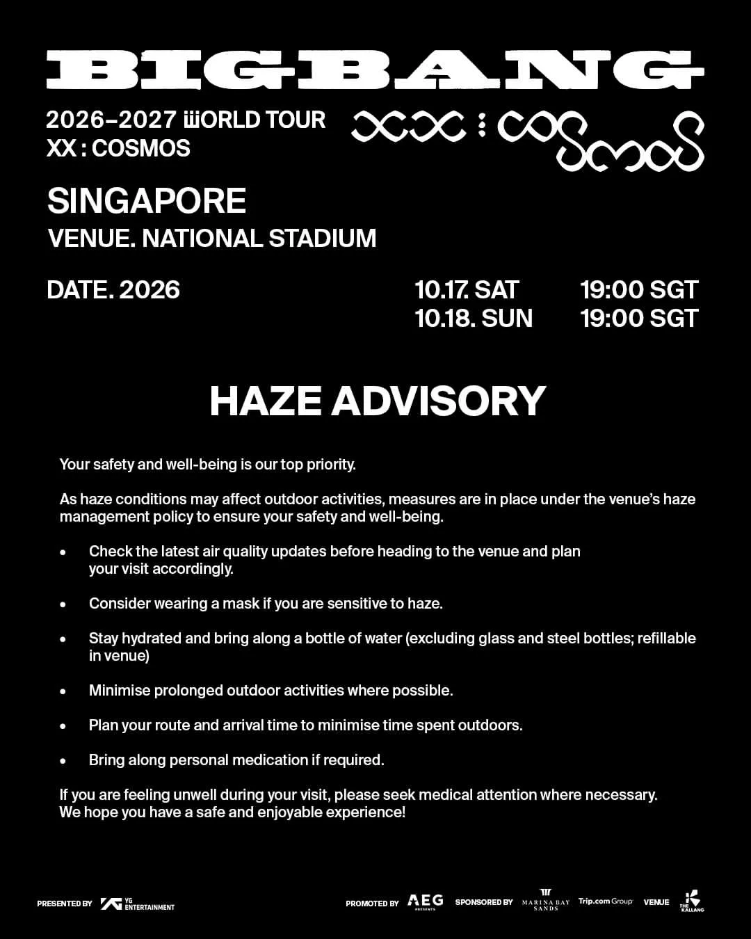 Haze Adversory Konser Bigbang Singapura (instagram.com/aegpresentsasia)