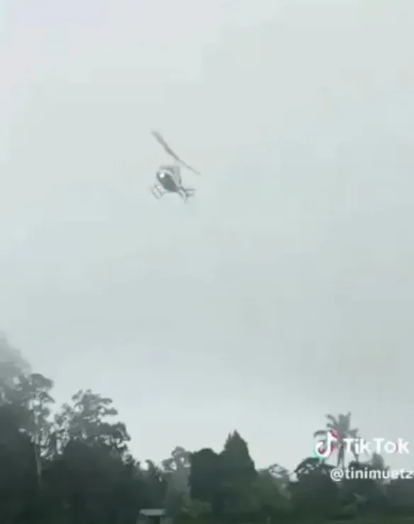 Helikopter yang dinaiki Raffi sempat oleng (credit: tiktok.com/@tinimuertz)