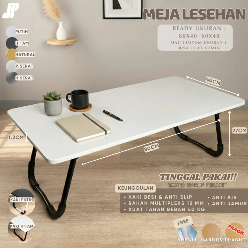 Meja lipat luas nyaman nugas. (Shopee/japafurniture)