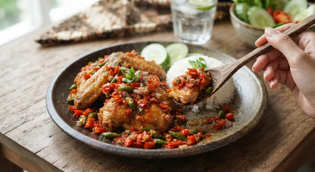 Resep Ayam Cabe Rawit Pedas Nampol (AI Generated)