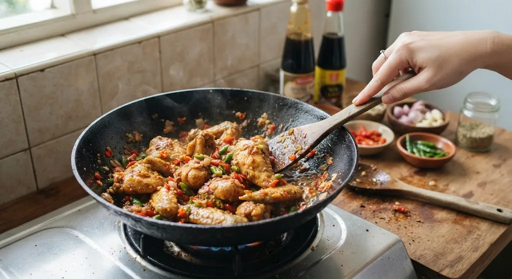 Resep Ayam Cabe Rawit Pedas Nampol (AI Generated)
