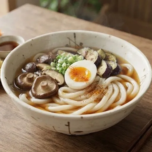 Ide Penyajian Chitake Udon Kuah Jamur. (AI Generated)