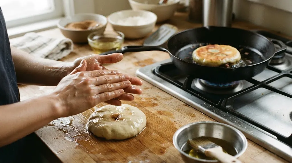 Resep Hotteok Korea, Pancake Isi Gula Merah dan Kayu Manis (AI Generated)