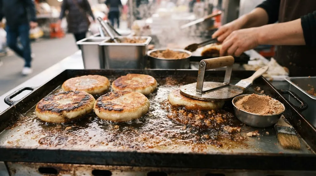 Resep Hotteok Korea, Pancake Isi Gula Merah dan Kayu Manis (AI Generated)