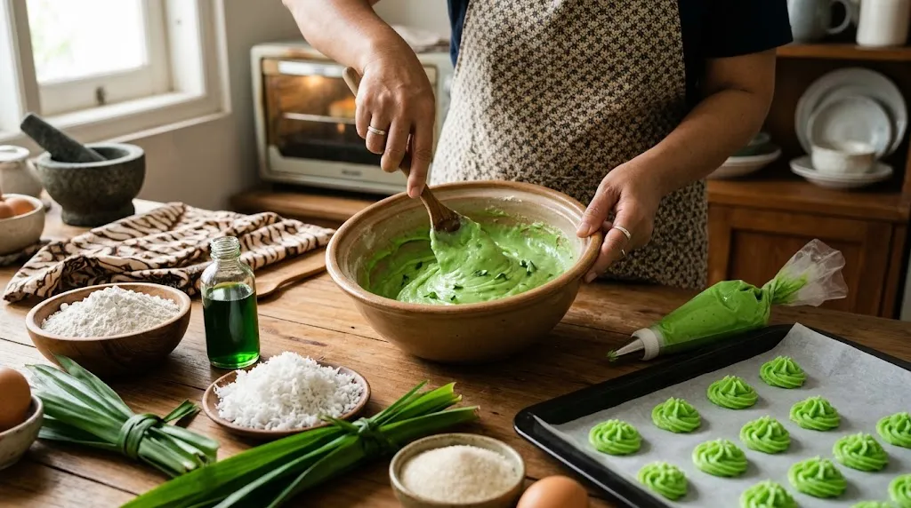 Resep Kue Sagu Pandan (AI generated)