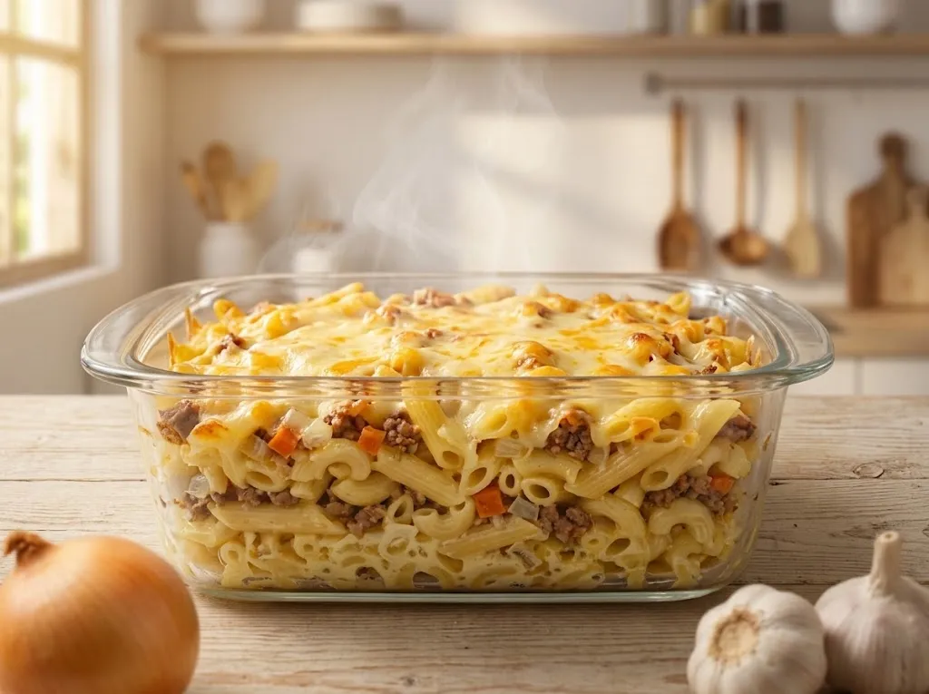 Resep macaroni schotel kukus (AI generated)