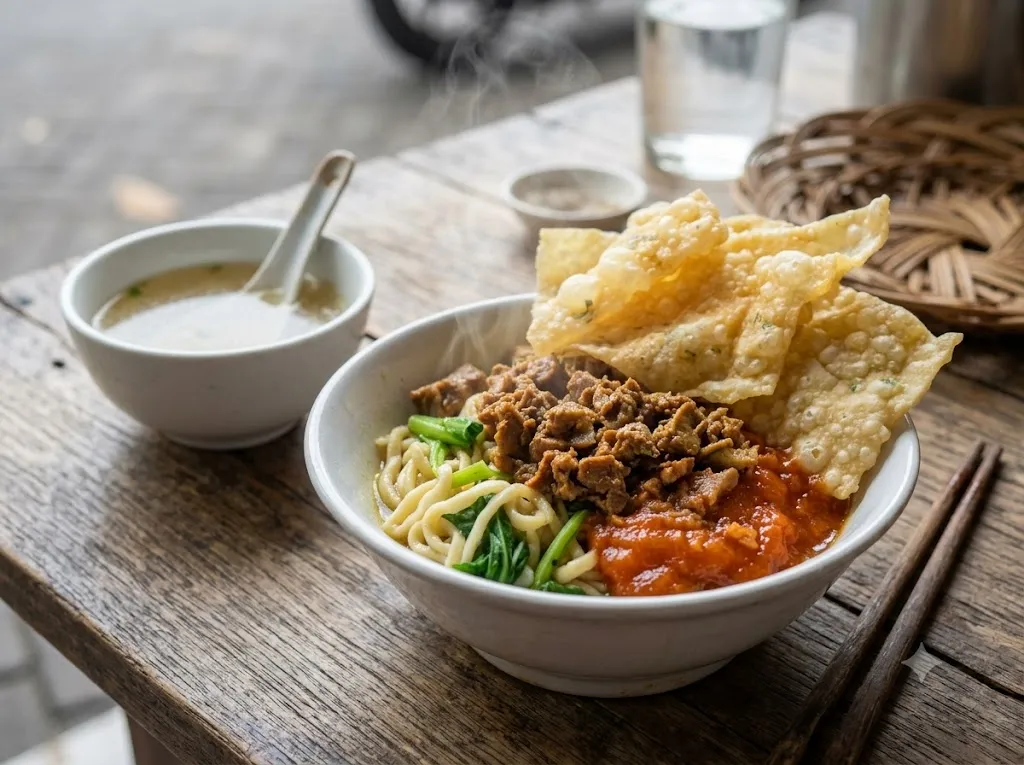 Mie ayam ala abang-abang (AI generated)