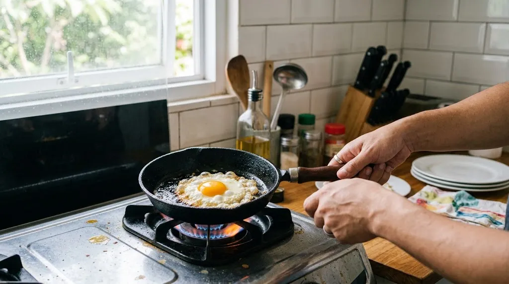 Membuat Telur Ceplok (AI Generated)