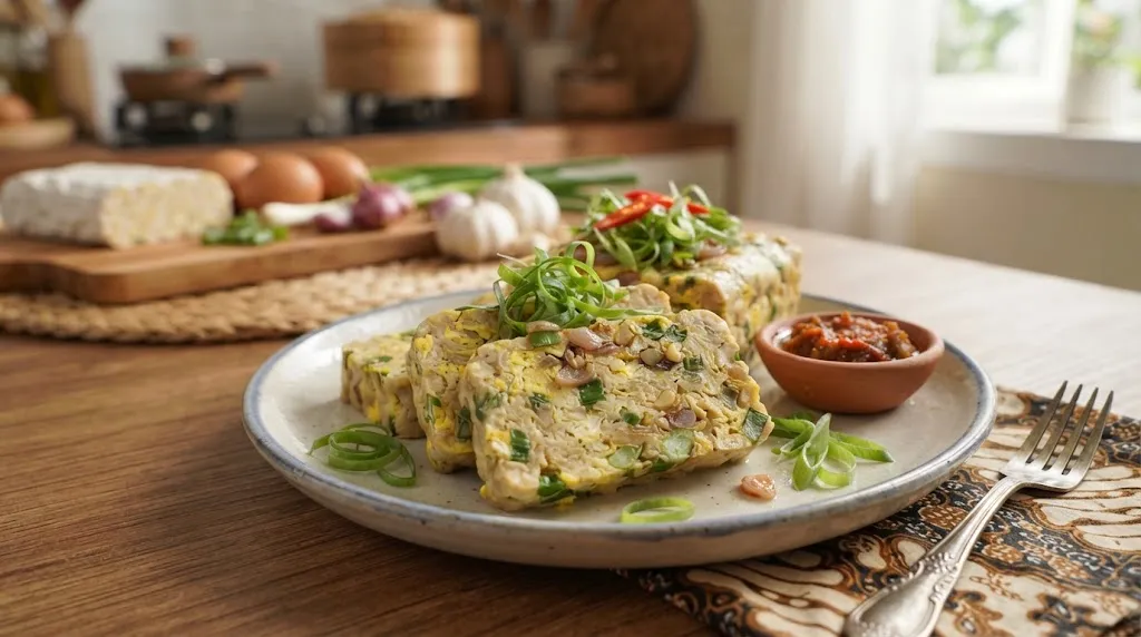 Resep Tempe Kukus Telur dan Daun Bawang (AI Generated)