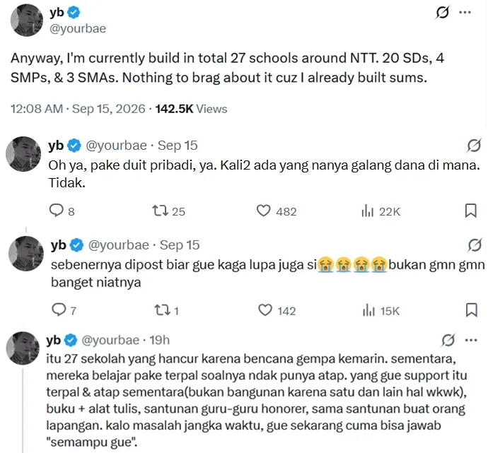 Postingan Reza Arap di X © x.com/yourbae
