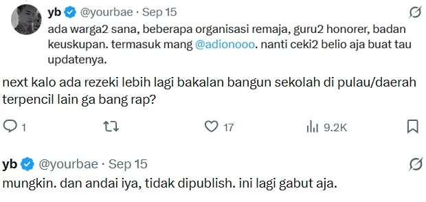 Postingan Reza Arap di X © x.com/yourbae