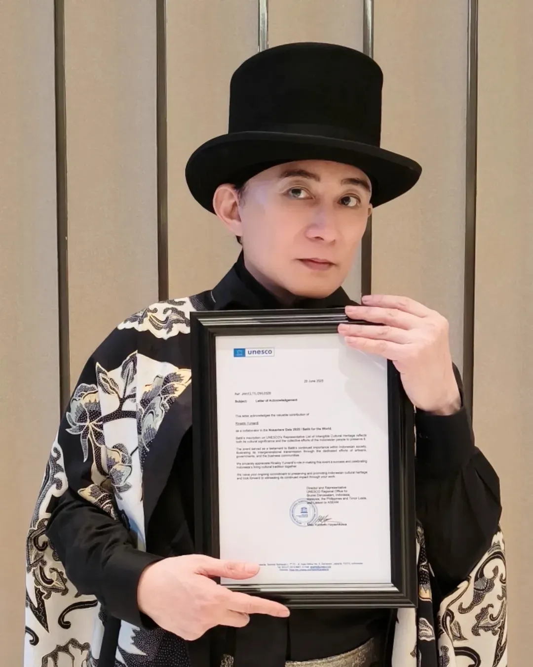 Rinaldy Yunardi Dapat Penghargaan (credit: instagram.com/rinaldyyunardi)