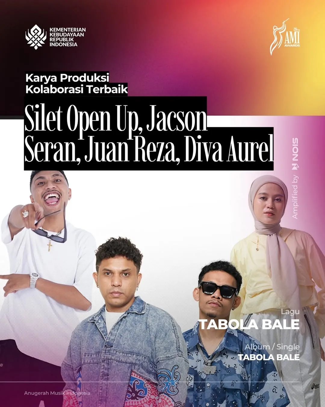 Silet Open Up Karya Produksi Kolaborasi Terbaik Â© instagram.com/amiawards