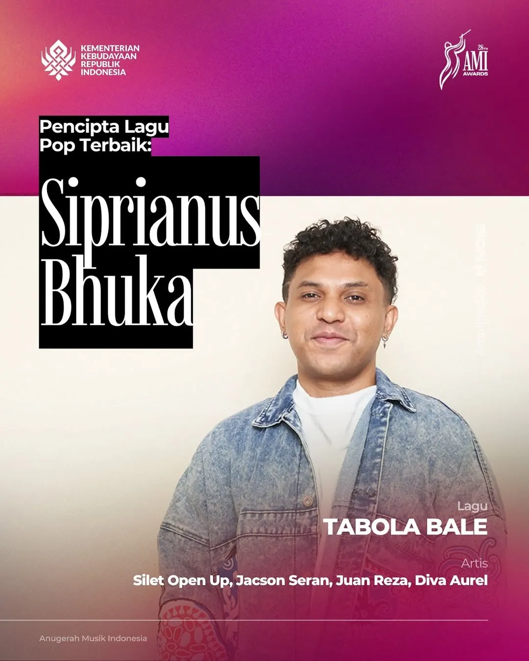 Silet Open Up Raih Penghargaan Pencipta Lagu Terbaik di AMI Awards 2025 (cr:instagram.com/amiawards)