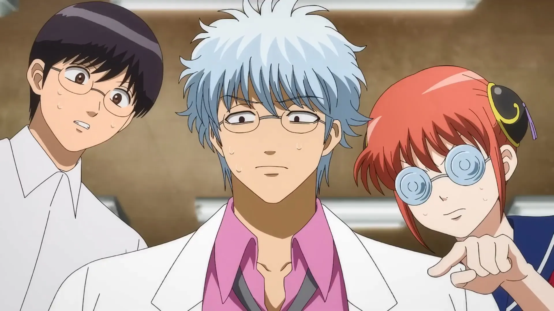 Shinpachi dan Kagura jadi murid di kelas 3-Z
