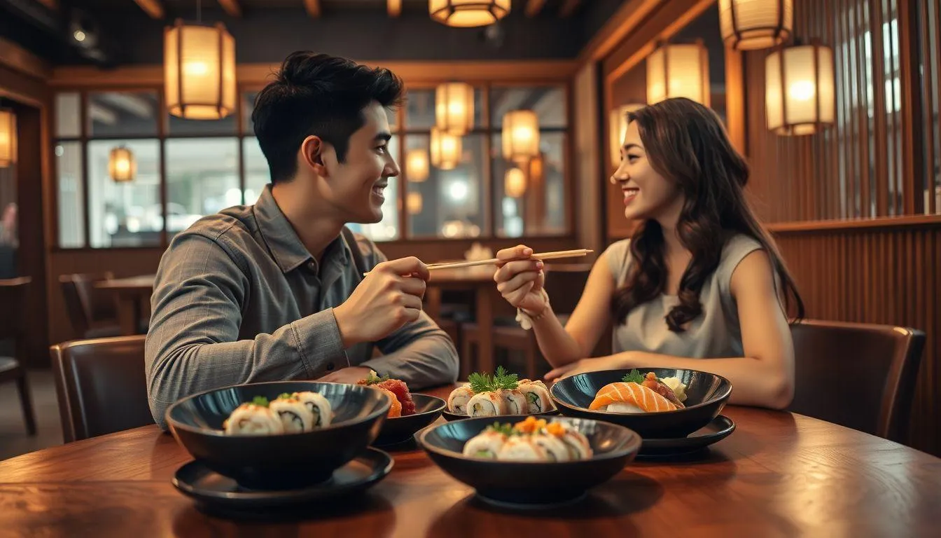 Jenis-jenis Sushi Date Caption Berdasarkan Suasana (c) Ilustrasi AI