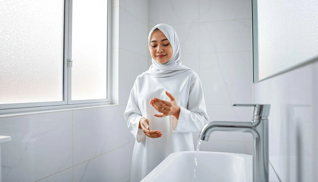 1. Langkah-Langkah Tata Cara Mandi Wajib Haid Sesuai Sunnah (c) Ilustrasi AI