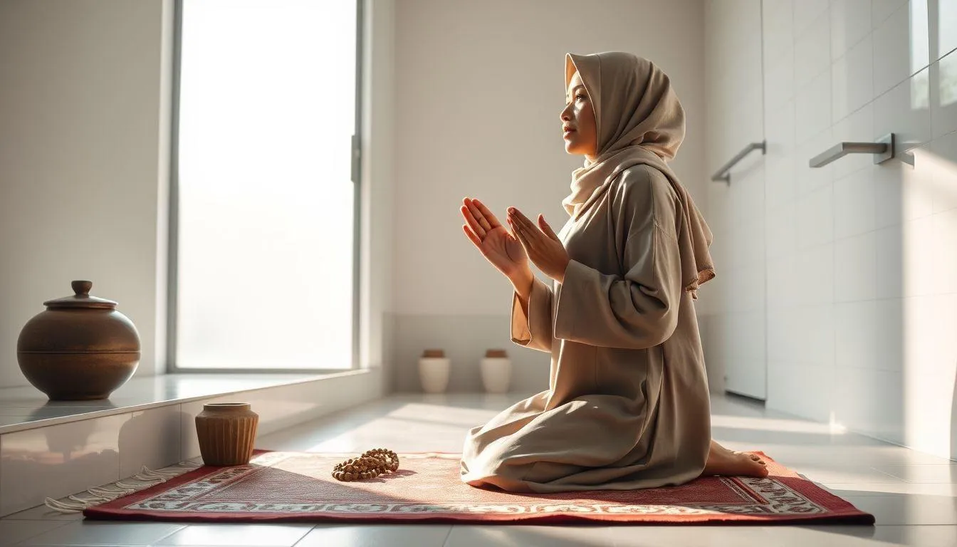 4. Hikmah Spiritual dan Dimensi Ibadah dalam Mandi Wajib bagi Muslimah (c) Ilustrasi AI