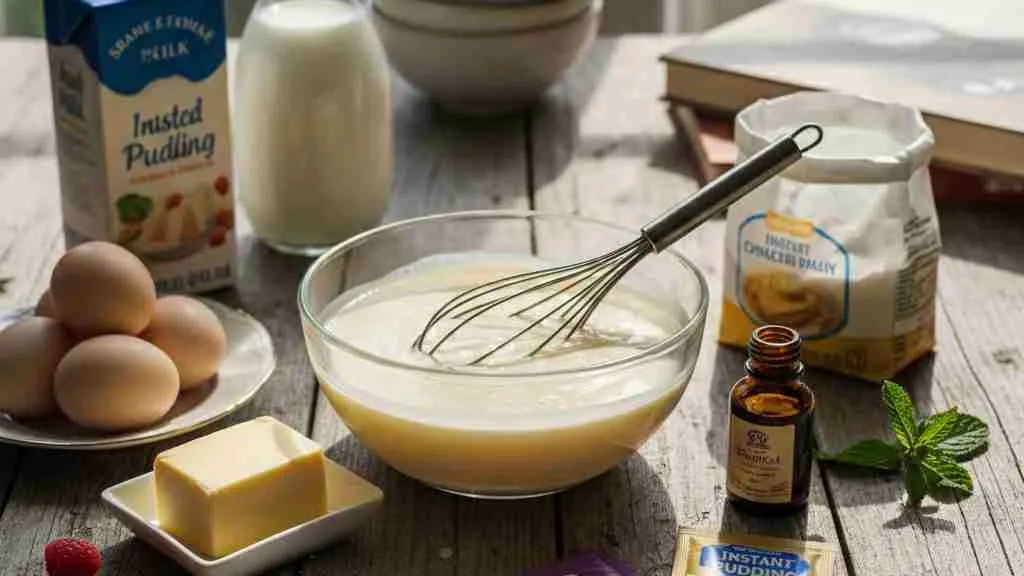 Bahan dan Peralatan dalam Teks Prosedur Puding (c) Ilustrasi AI