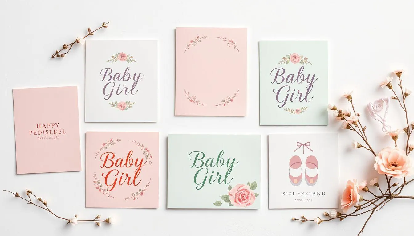 Elemen Desain Penting dalam Template Kartu Ucapan Bayi Perempuan (c) Ilustrasi AI