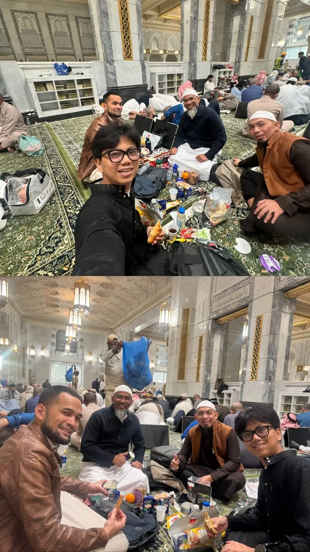 Teuku Wisnu buka puasa bersama dua rekan di Masjidil Haram (credit: Instagram.com/teukuwisnu/)