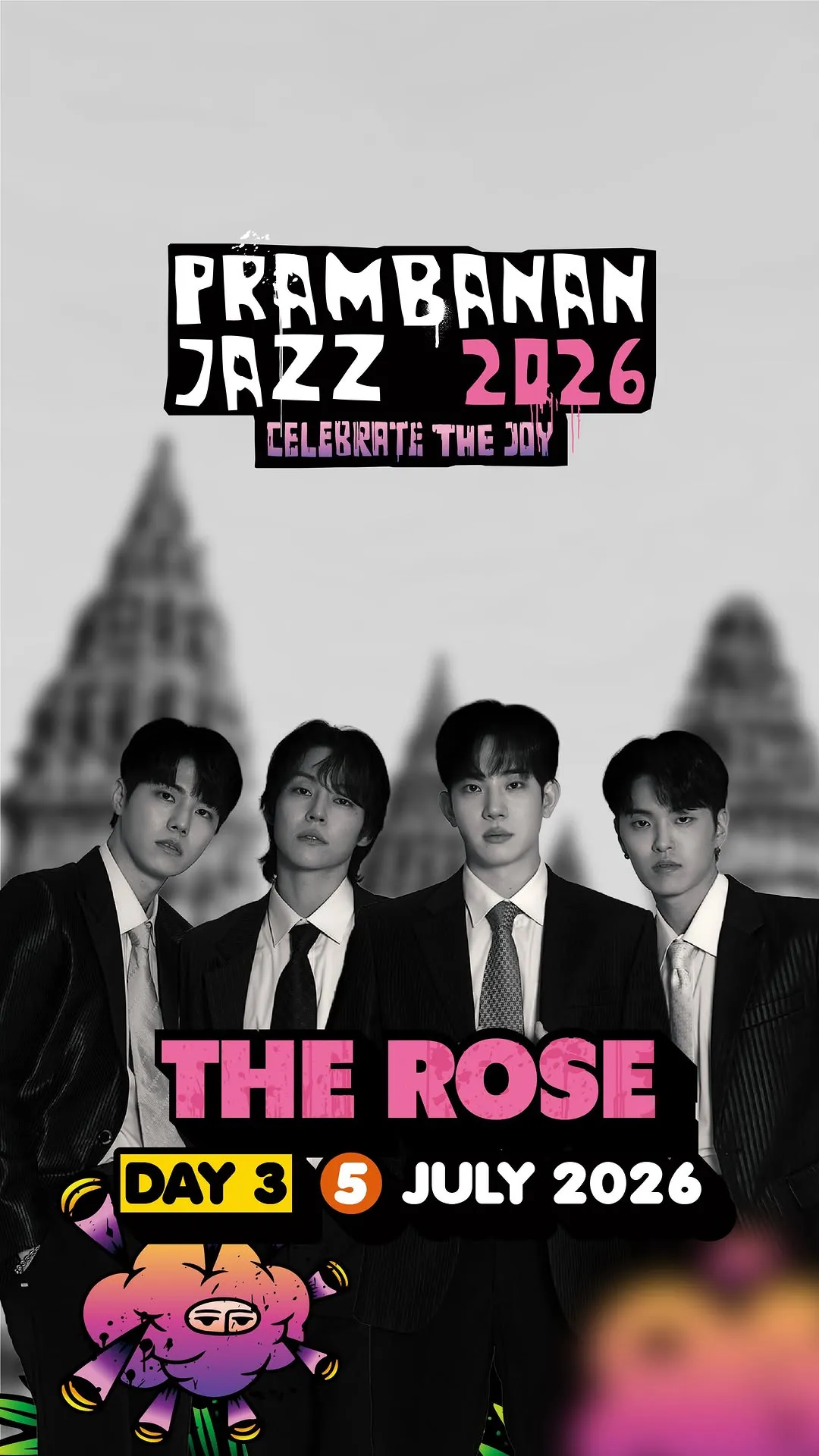 Pengumuman THE ROSE headliner Prambanan Jazz (credit: Instagram.com/prambananjazz)