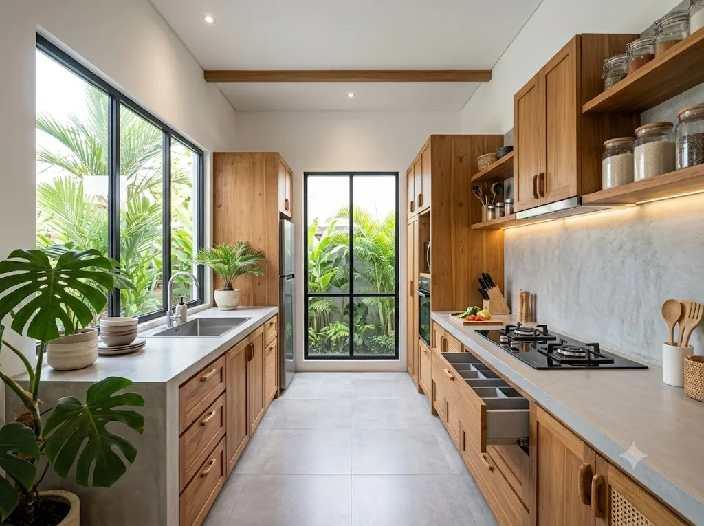 tips pilih lantai dapur (AI generated)
